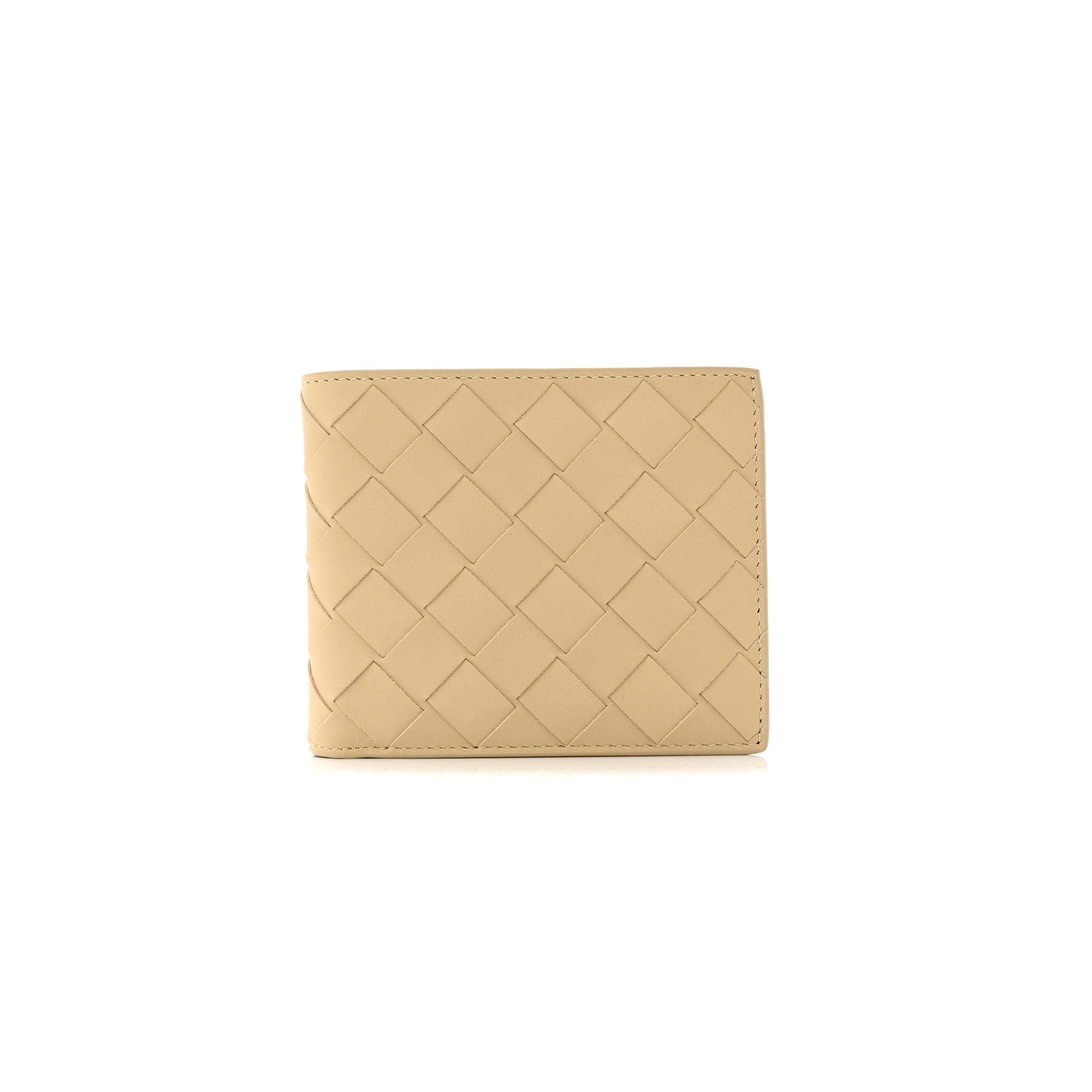 BOTTEGA VENETA NAPPA MAXI INTRECCIATO BI FOLD WALLET PORRIDGE (11*10*2cm)