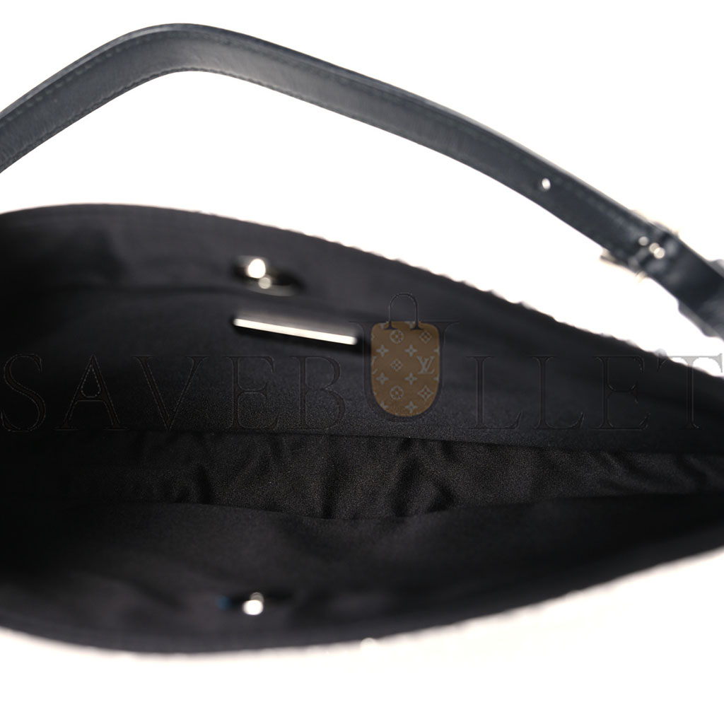 PRADA SATIN CRYSTAL CLEO SHOULDER BAG BLACK (21*19*3cm)