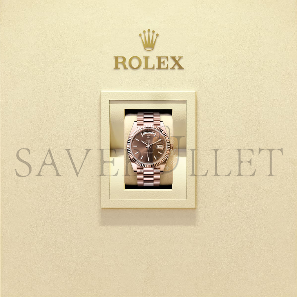 ROLEX DAY-DATE 40 OYSTER, 40 MM, EVEROSE GOLD WATCH 228235-0053