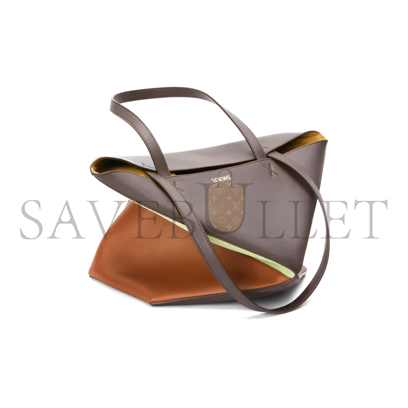 LOEWE MEDIUM PUZZLE FOLD TOTE IN CALFSKIN AND SUEDE A779G50X73 (25.5*31.5*14.5cm)