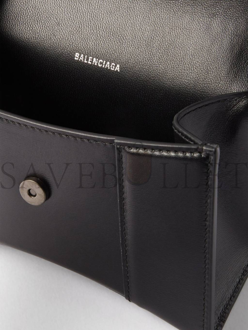 BALENCIAGA BLACK HOURGLASS XS LEATHER BAG MATCHESFASHION US (19.5x12x5cm)