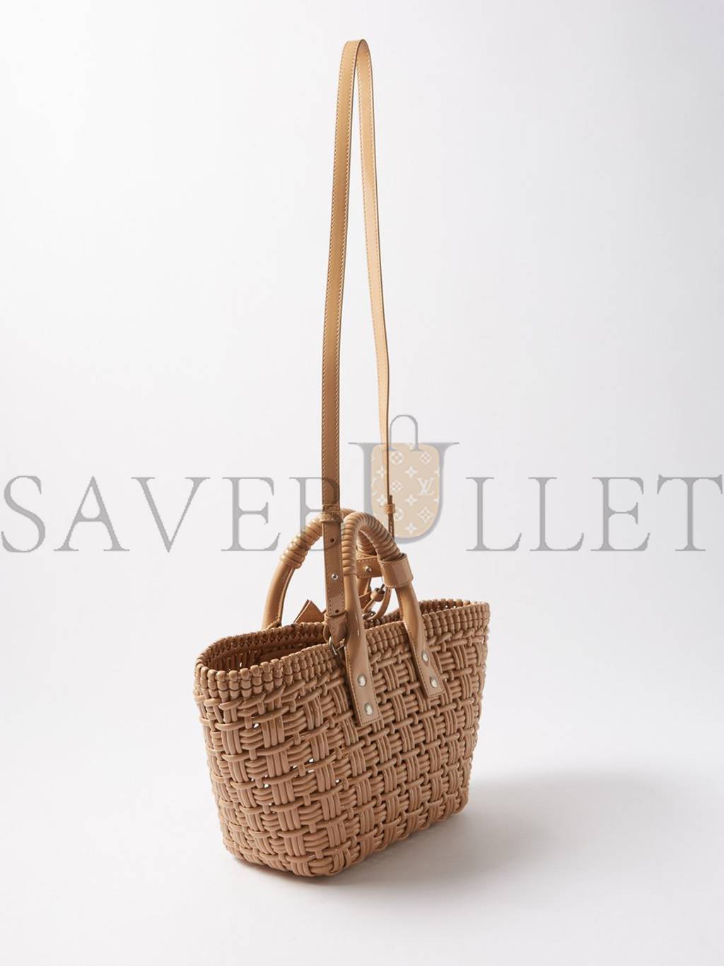 BALENCIAGA BEIGE BISTRO XS WOVEN FAUX-LEATHER BASKET BAG  MATCHESFASHION US (35.5*21*11cm)