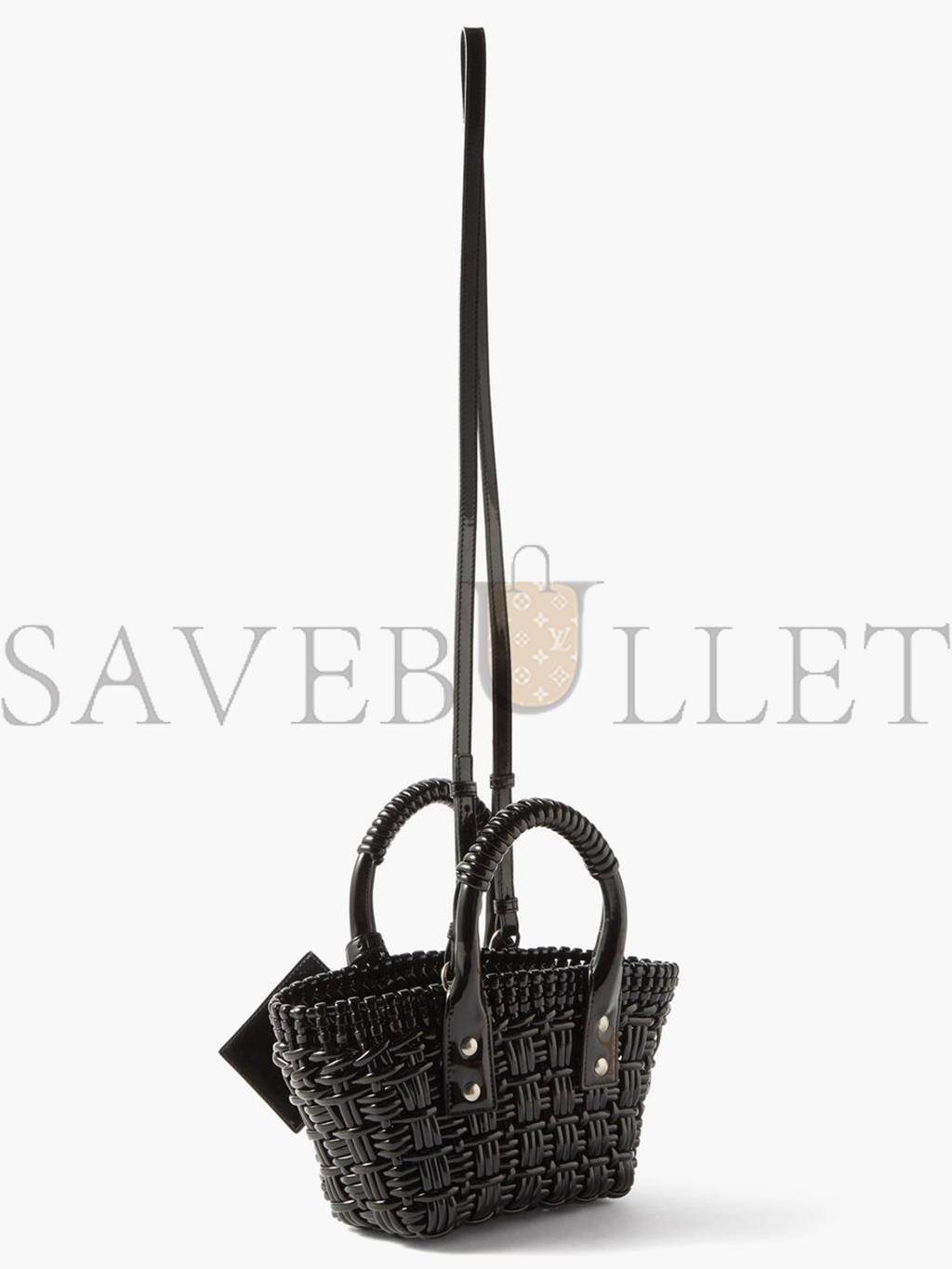 BALENCIAGA BLACK BISTRO XXS WOVEN FAUX-LEATHER BASKET BAG  MATCHESFASHION US (16*14.5*7.5cm)