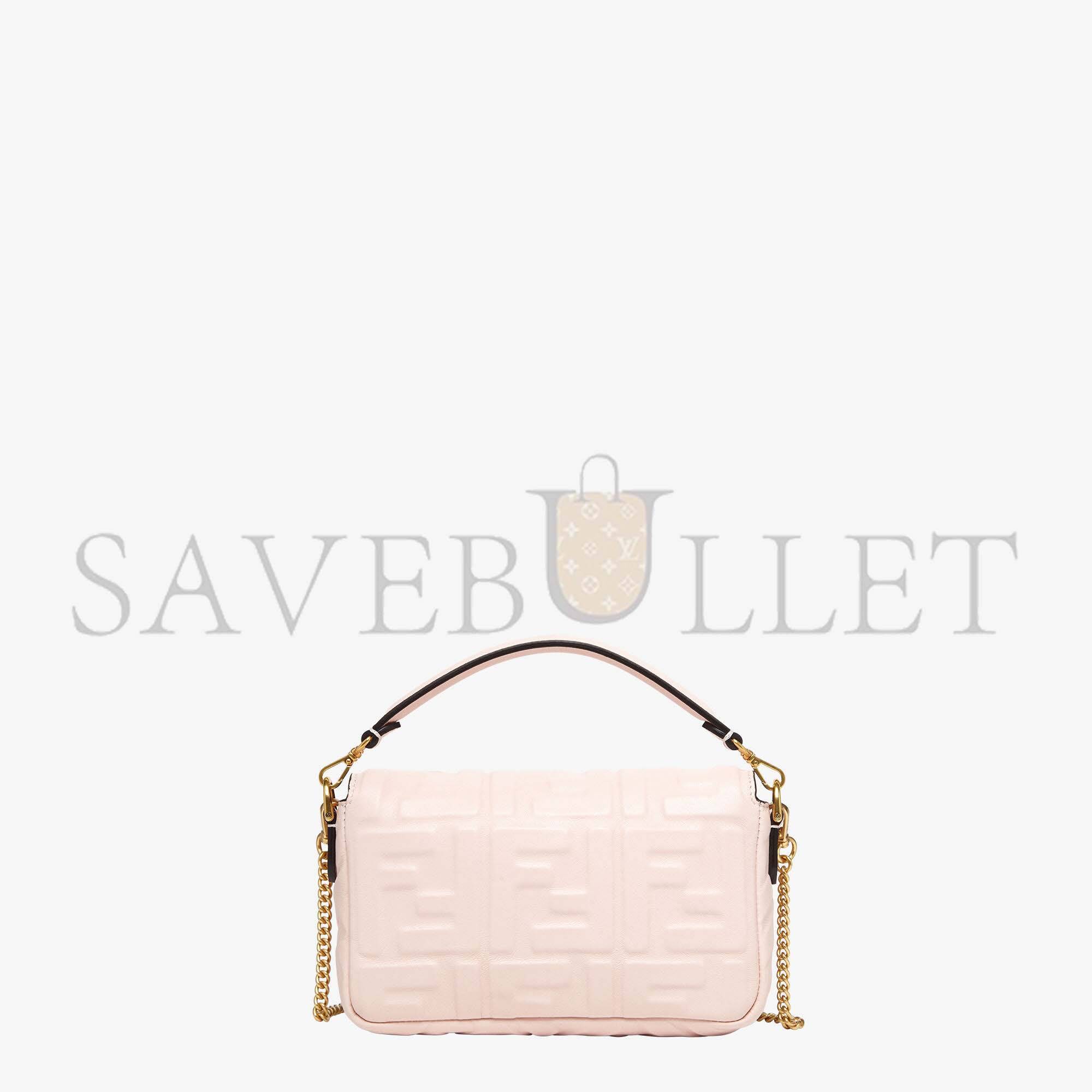 FENDI BAGUETTE MINI - PINK FF NAPPA LEATHER BAG 8BS017A72VF180X (19*11.5*4cm)