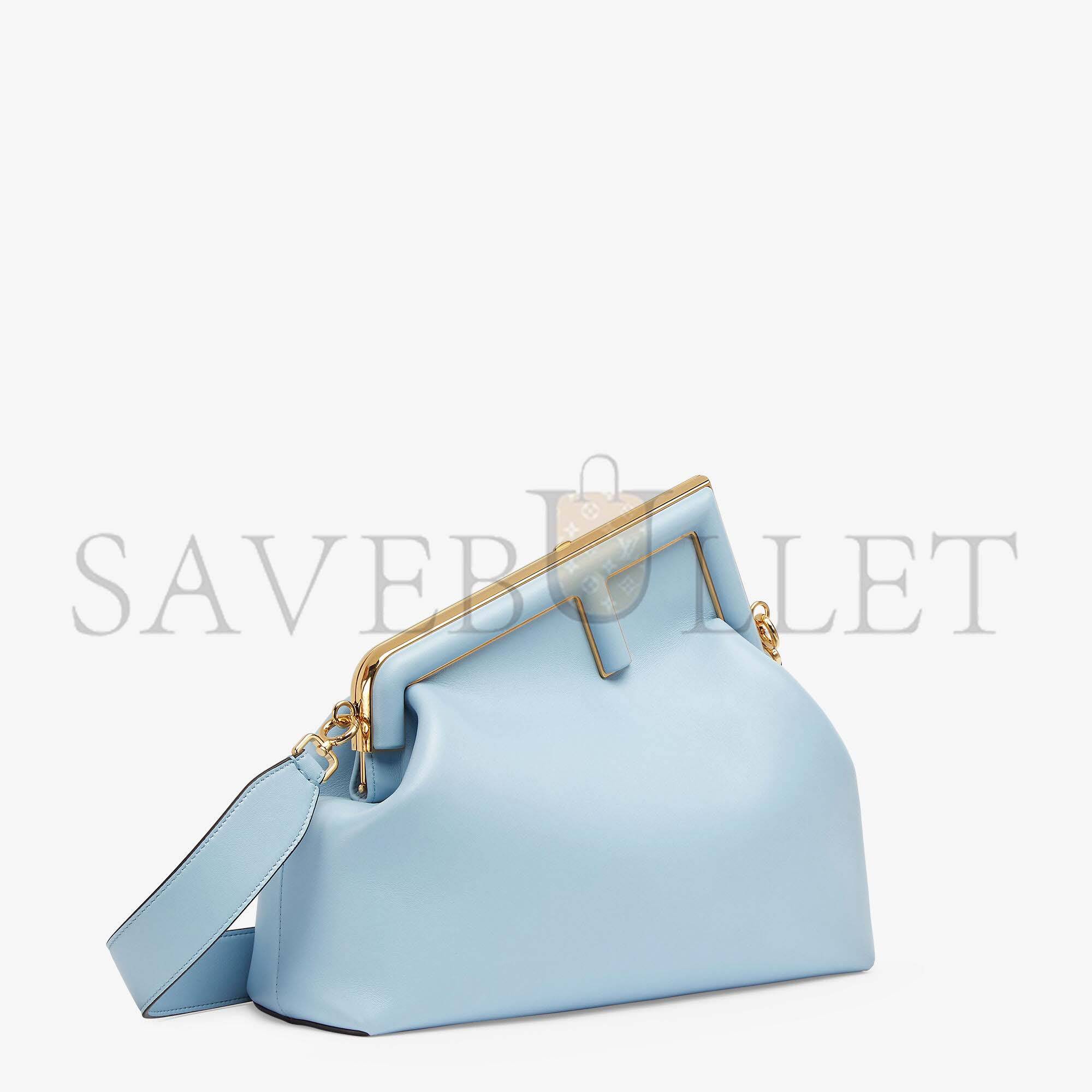 FENDI FIRST MEDIUM - LIGHT BLUE LEATHER BAG 8BP127ABVEF1993 (32.5*23.5*15cm)