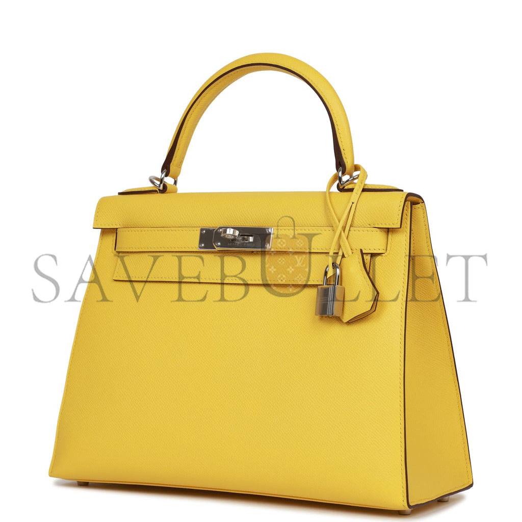 HERMES KELLY SELLIER 28 JAUNE DE NAPLES EPSOM PALLADIUM HARDWARE (28*22*10cm)