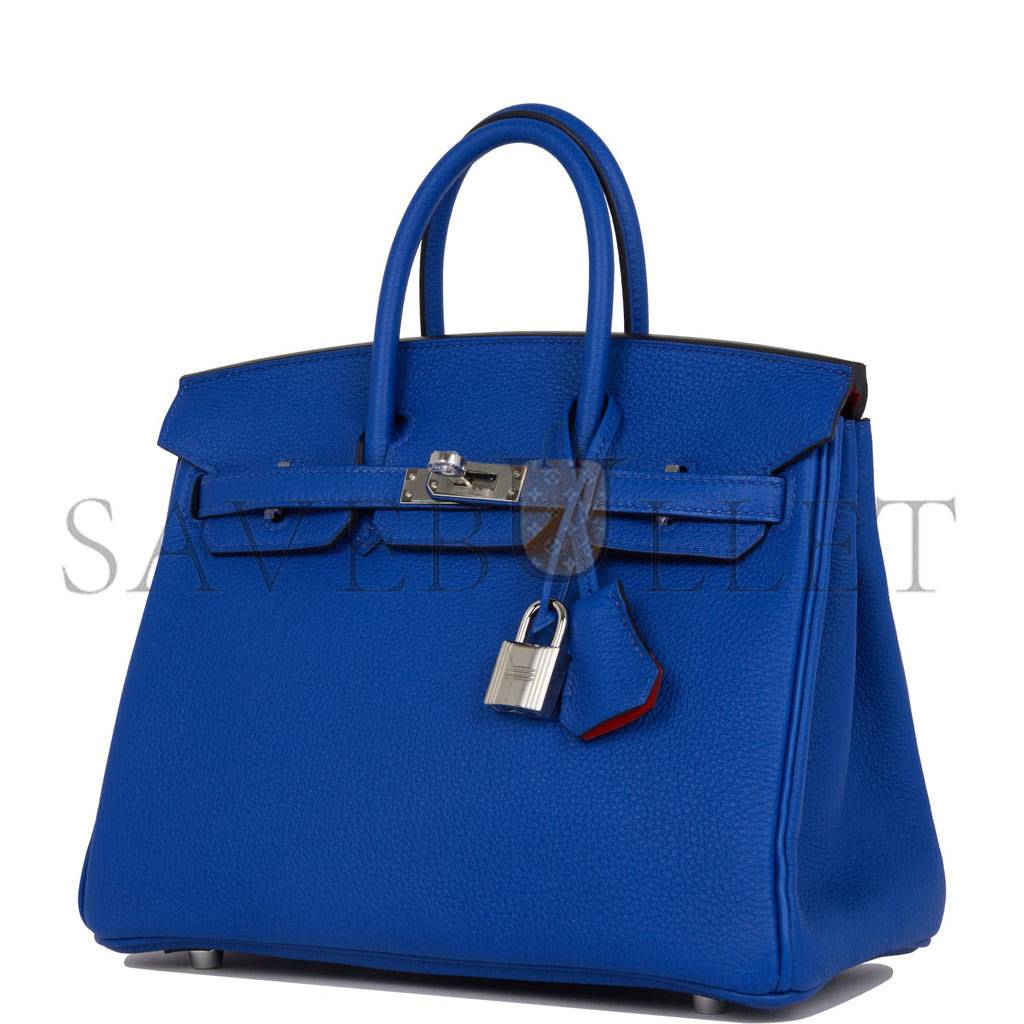 HERMES BIRKIN 25 BLEU ROYAL VERSO TOGO PALLADIUM HARDWARE HANDMADE (25cm)