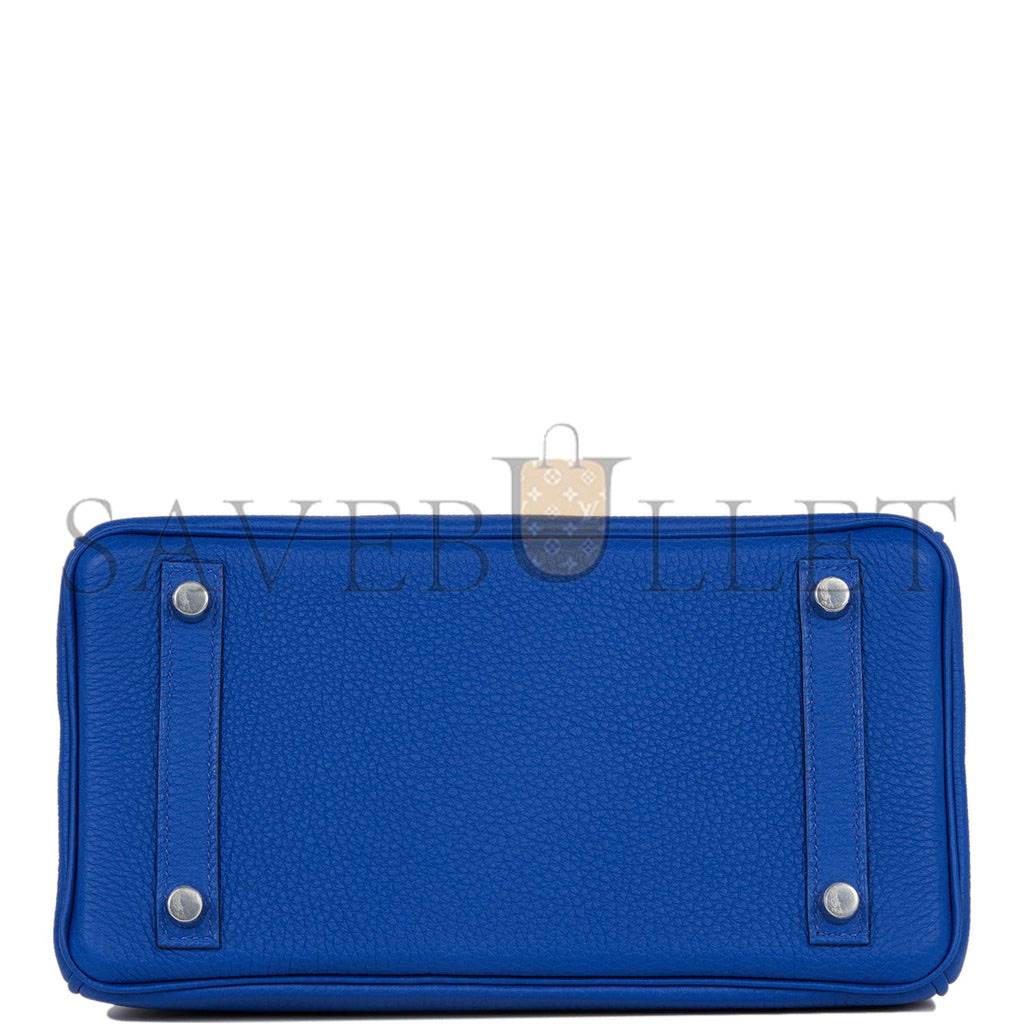 HERMES BIRKIN 25 BLEU ROYAL VERSO TOGO PALLADIUM HARDWARE HANDMADE (25cm)