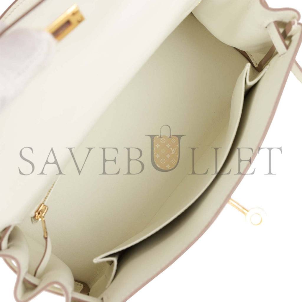 HERMES KELLY RETOURNE 25 MUSHROOM SWIFT GOLD HARDWARE HANDMADE (25*17*7cm)