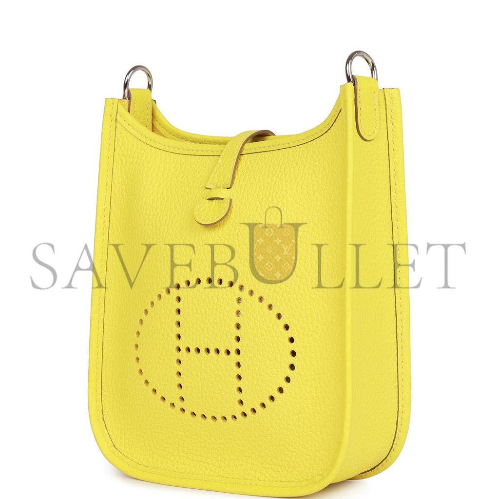 HERMES EVELYNE TPM LIME CLEMENCE PALLADIUM HARDWARE (17cm)