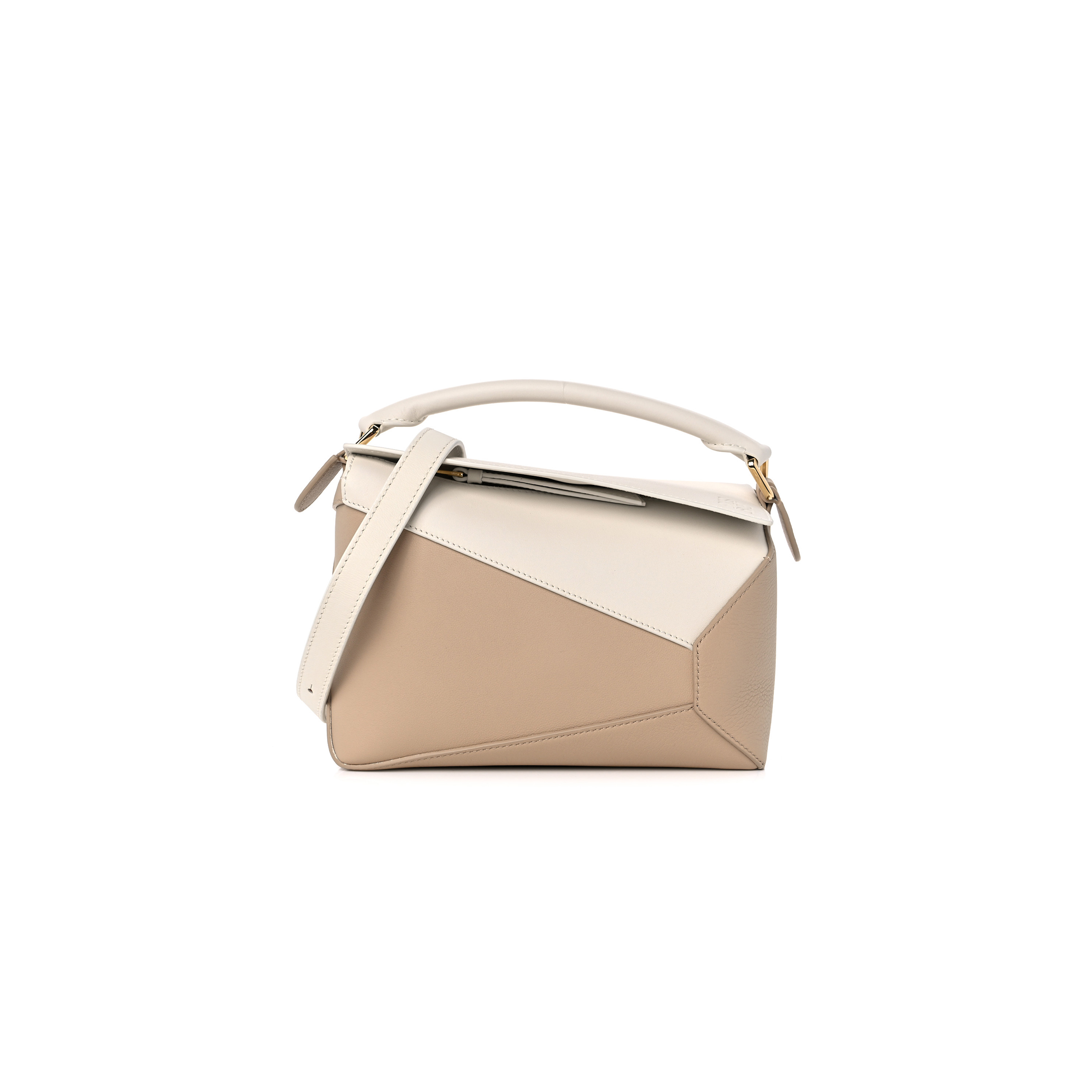 LOEWE CLASSIC CALFSKIN SMALL PUZZLE EDGE BAG SOFT WHITE PAPER CRAFT (24*16.5*10.5cm)