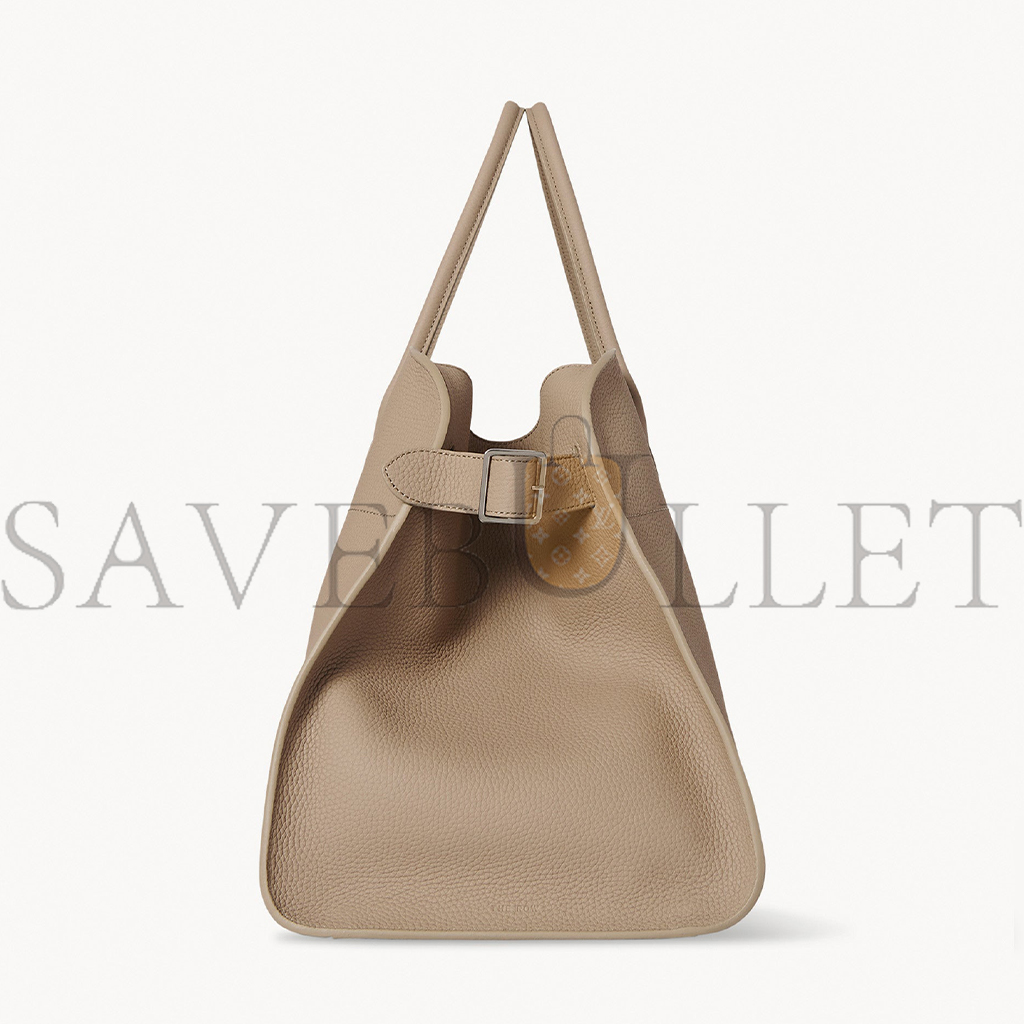 THE ROW SOFT MARGAUX 17 BAG IN LEATHER DARK TAUPE W1254L133DTPL (43*30*25cm)