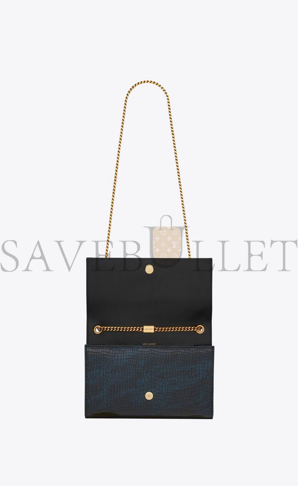 YSL KATE MEDIUM CHAIN BAG WITH TASSEL IN SHINY CROCODILE-EMBOSSED LEATHER 354119AAAY14083 (24*14.5*5.5cm)