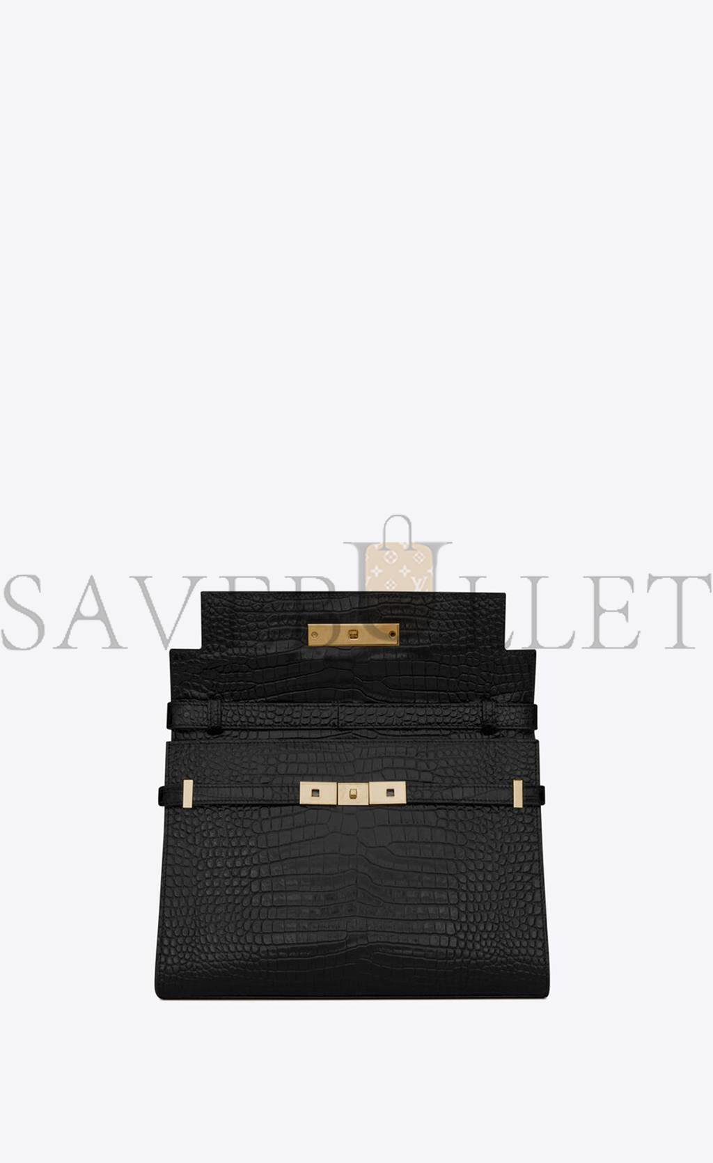 YSL MANHATTAN SHOULDER BAG IN CROCODILE-EMBOSSED SHINY LEATHER 579271DND0J1000 (29*20*7.5cm）