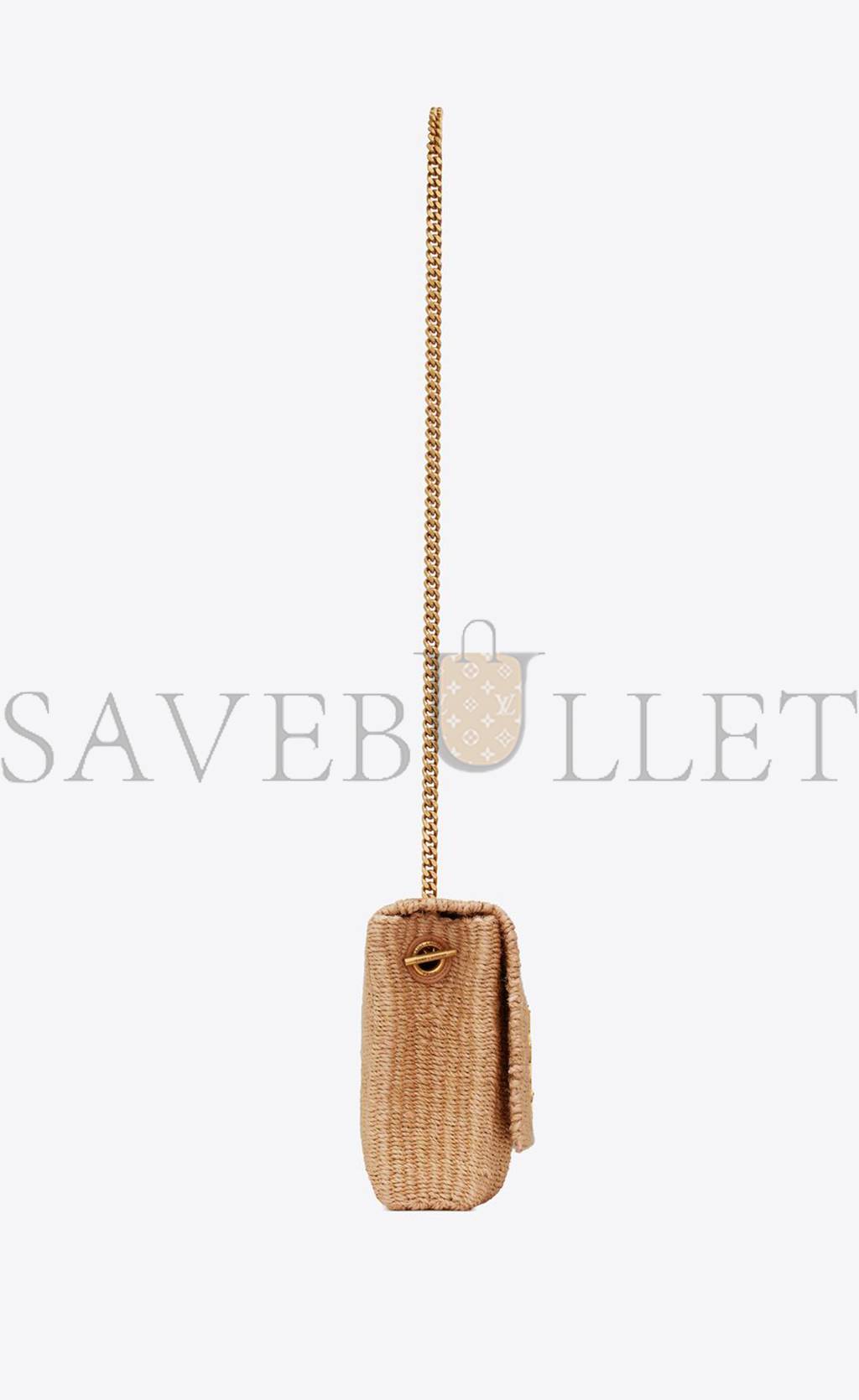 YSL KATE MEDIUM SUPPLE CHAIN BAG IN RAFFIA 580065FABK39551 (28.5*20*6cm)