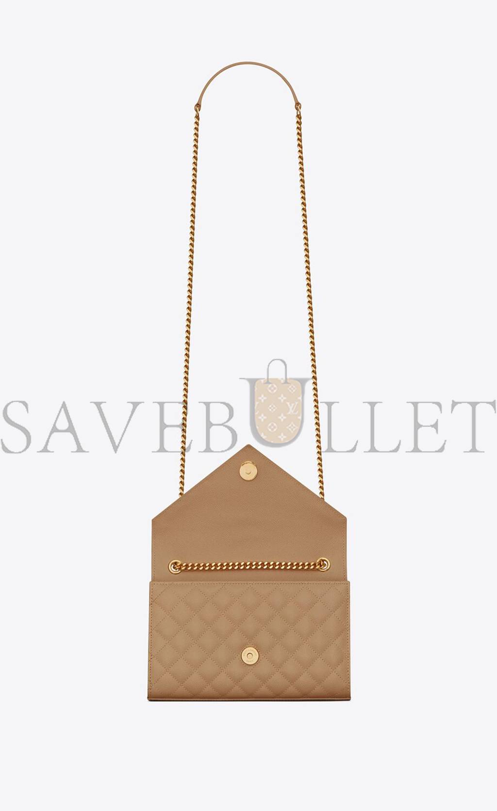 YSL ENVELOPE SMALL BAG IN MIX MATELASS&EACUTE; GRAIN DE POUDRE EMBOSSED LEATHER 600195BOW912346 (21*13*6cm)