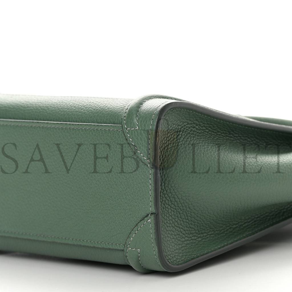 CELINE DRUMMED CALFSKIN NANO LUGGAGE CELADON (21*20*10cm)