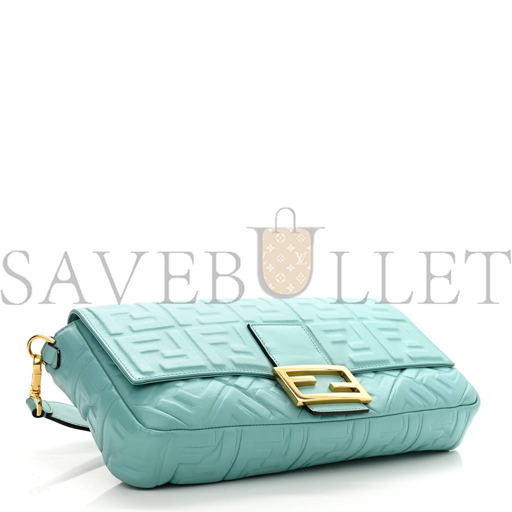 FENDI NAPPA FF 1974 EMBOSSED LARGE BAGUETTE TIFFANY (32*18*5cm)